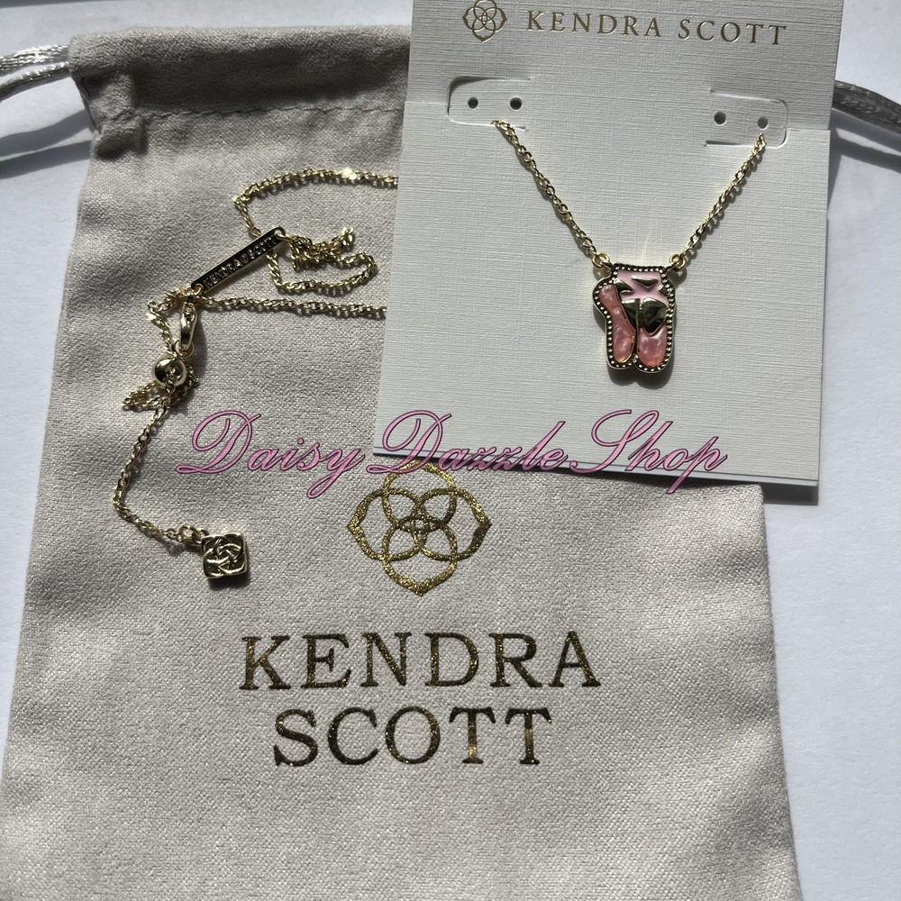 🩰🎀Kendra Scott Ballet Gold Pendant Necklace In Blush Mother of Pearl New✨ - Picture 6 of 6
